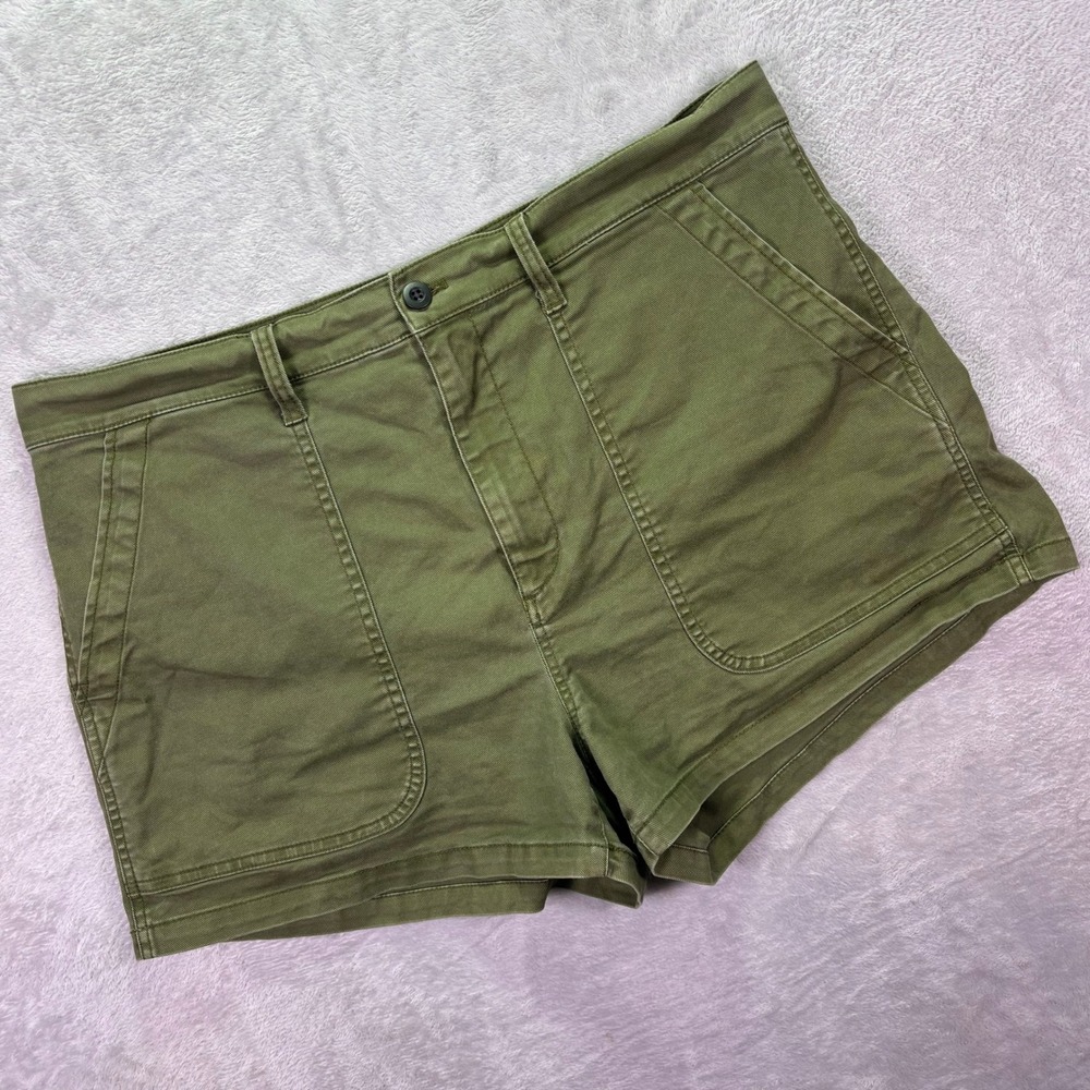 Madewell Women Shorts Sz 33 Olive Green High Rise Utility Camp MC911